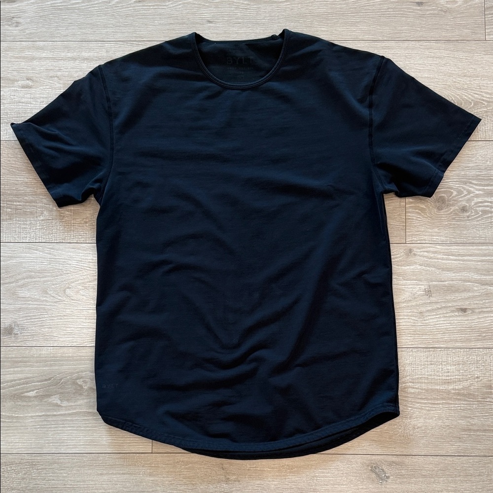 BYLT Basics LUX XL Black Short Sleeve Drop Cut Tee